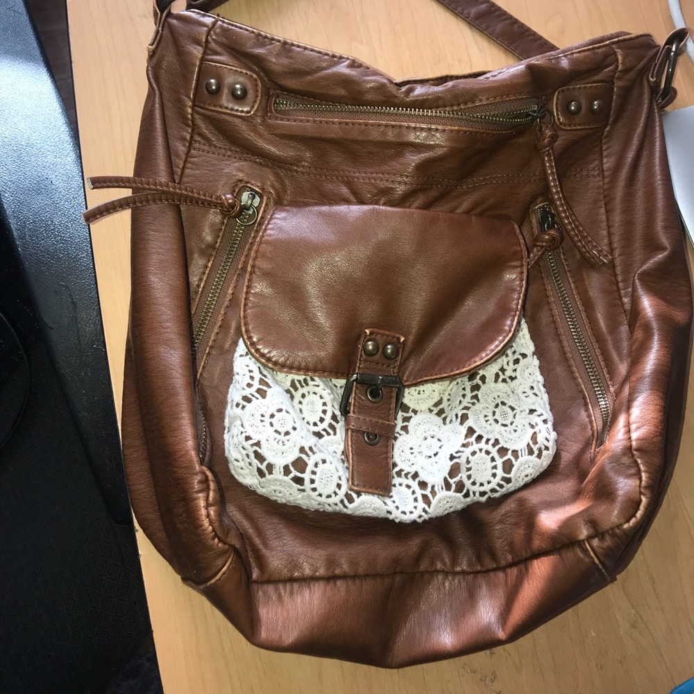 Brown Soft Leather Crossbody bag